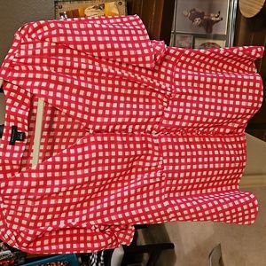Hot pink checkered blouse